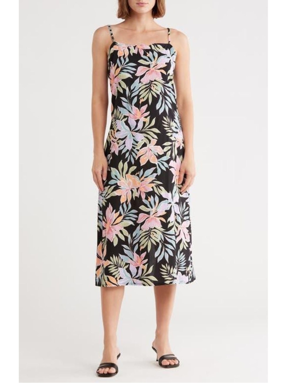 NWOT- Billabong Golden Hour Maxi Dress, Black Floral, size Medium